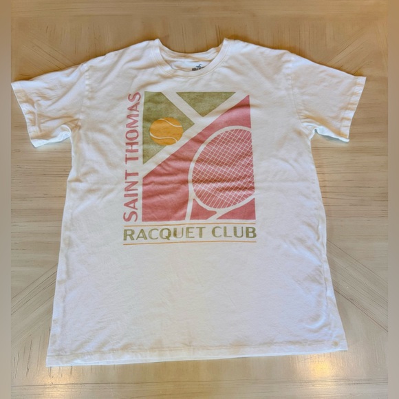 Hollister Women’s Oversized “Saint Thomas Racquet Club” Graphic Tee – Size Small - Picture 8 of 11